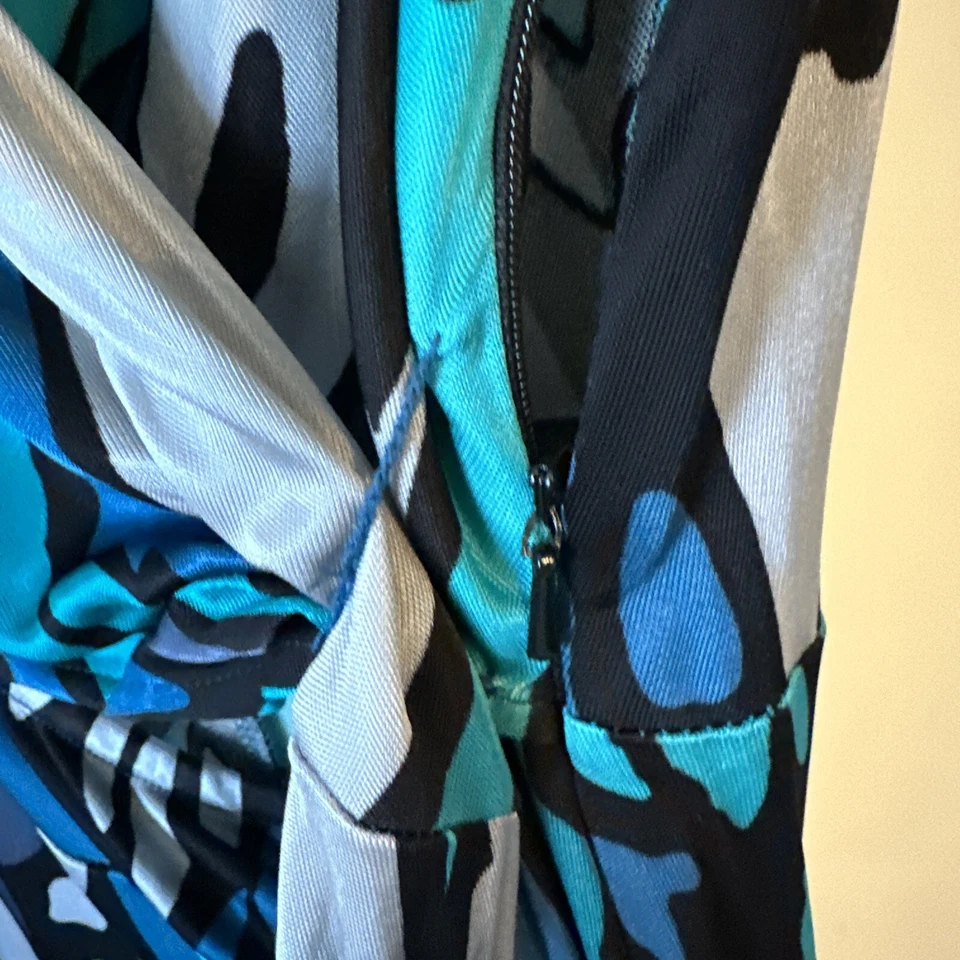 Vestido envolvente jersey de seda Issa London talla UK 10 US 6 multicolor cremallera lateral izquierda Foto 4 de 4