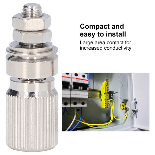 2PCS Binding Post Silver Alloy Contact No Insulation Power Grounding Terminal