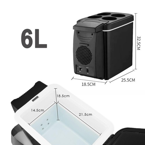 Nevera Portátil Mini Enchufe Plástico Negro Moderno 12 V Soporte Libre Pequeño 6 L - Imagen 18 de 27