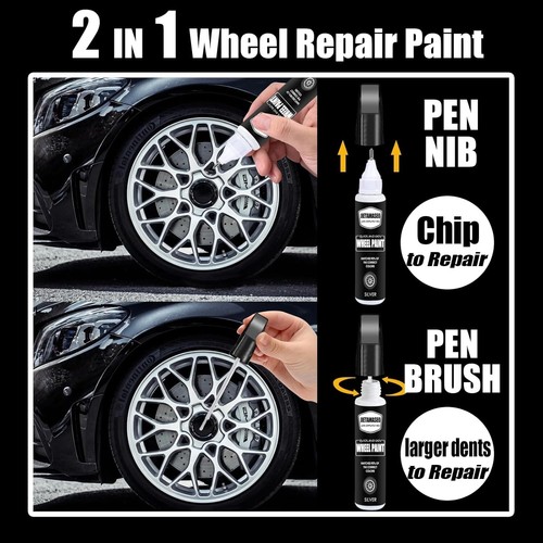 Gloss Black Rim Touch Up Paint Wheel Repair Kit Curb Rash Rim Paint Car