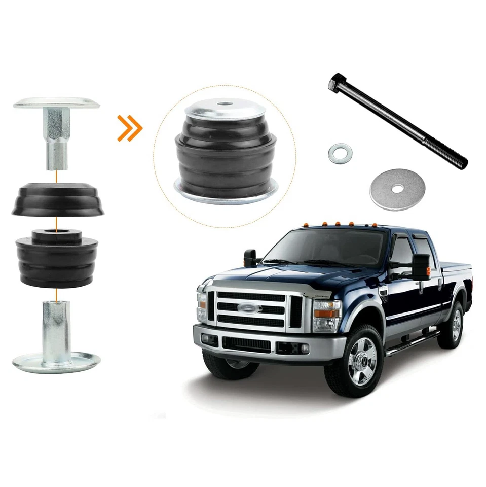 Body Cab Mount Bushing Kit For 08-16 Ford F250 F350 Super Duty 2WD 4WD KF04060BK - Image 2 of 4