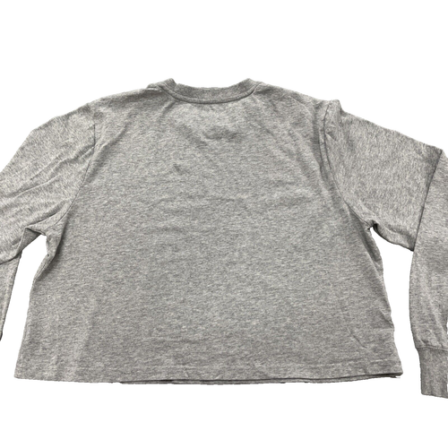 Women's Wrangler Logo Size Medium Long Sleeve Crew Neck Cropped T-Shirt Grey - Picture 7 of 7