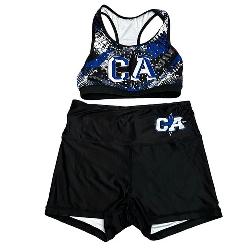 REBEL ATHLETIC Cheerleading Shorts & Sports Bra Set California Adult Small Pink