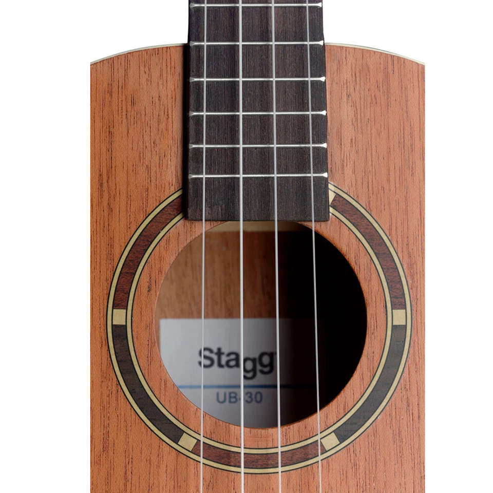 Ukelele natural barítono tradicional Stagg UB-30 Sapele con bolsa de concierto Foto 3 de 3