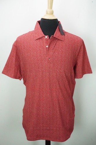 Isaia Red Patterned Short Sleeve 100% Cotton Polo Shirt Sz xl Brand New W Tags - Picture 5 of 6