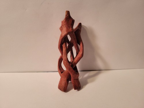 Wood Tripod Stand 4" - Carved from a single piece of wood - for tabletop display - Picture 3 of 4