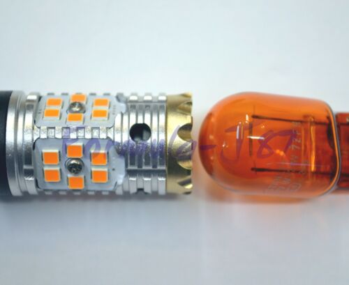 Hyper Flash Free LED Light 7440 Amber Two Bulbs Rear Turn Signal Replacement Fit - Picture 7 of 12