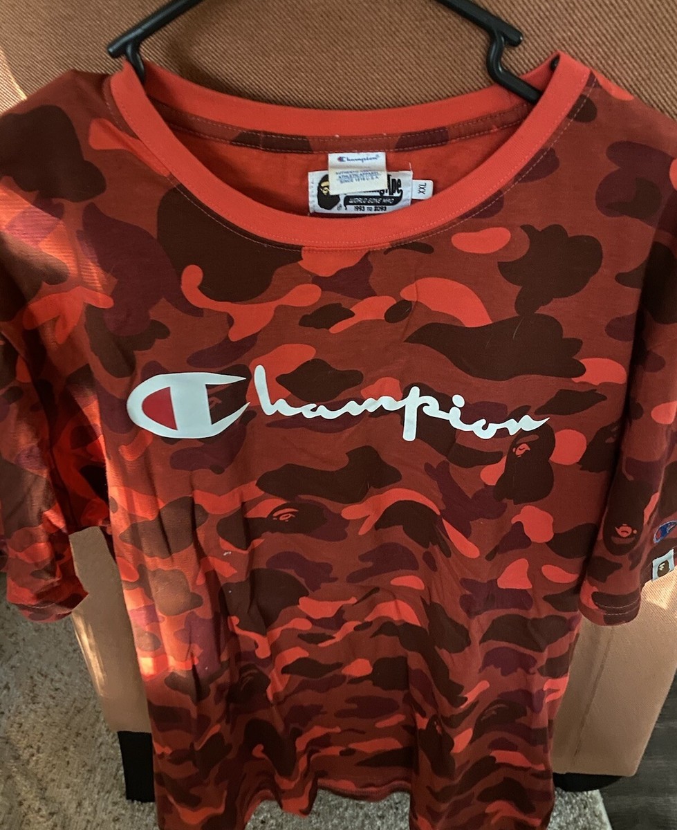 Champion x Bape Shirt Camouflage A Bathing Ape Designer Champion x Bape Shirt Camouflage A Bathing Ape Designer