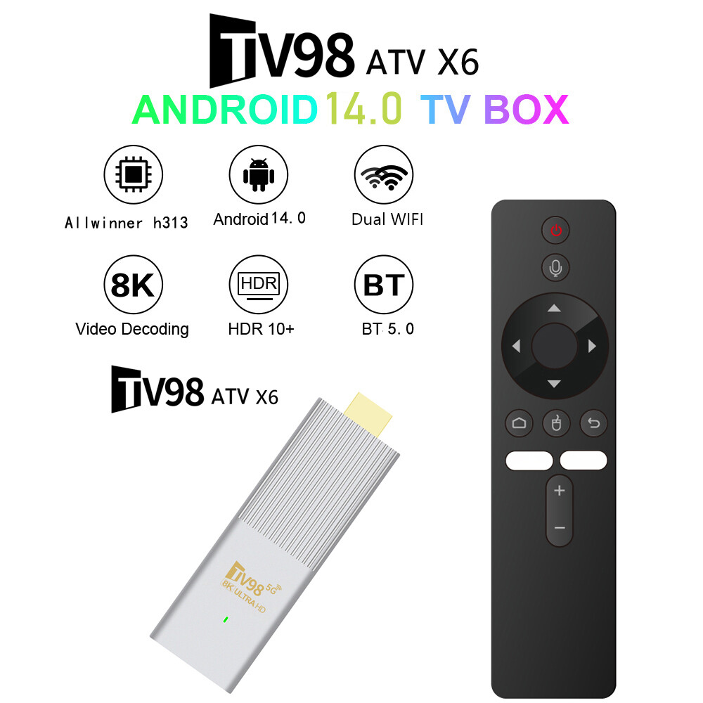 Mini TV Stick Android 15 Dual WiFi 2.4G & 5G Smart TV Box 4K UHD