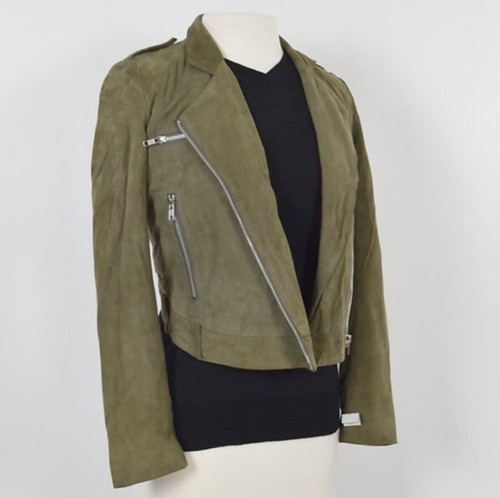 Whyred Suede Leather Moto Off Center Zip Jacket Size 36 - Picture 7 of 11