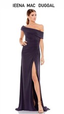 leena for Mac Duggal - 26517 Off-Shoulder Neckline  High Slit Simple Prom Gown