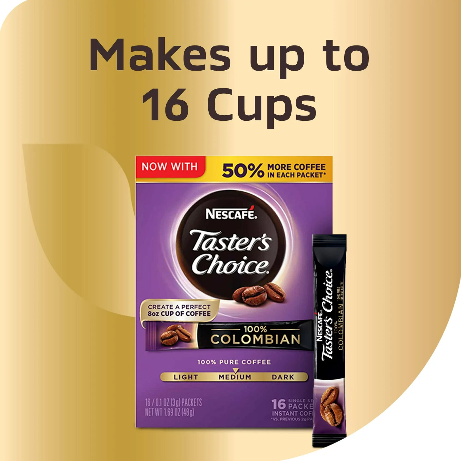 (4 pack) Nescafé Taster's Choice, Medium Roast Instant Coffee Packets