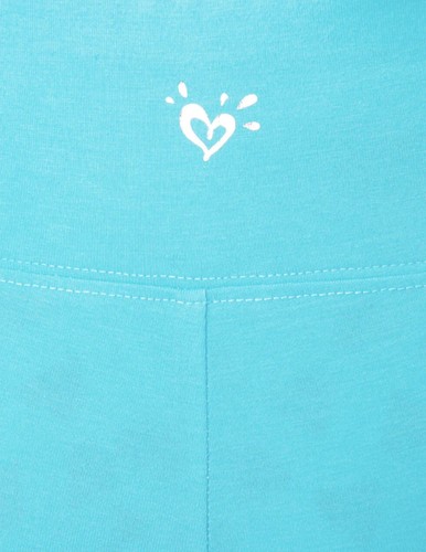 Justice Girls Full Length Leggings Turquoise Elastic Waist Logo Size 12/14 - Picture 6 of 8