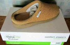 TEMPUR-PEDIC WOMEN'S BROOKSTONE PRESSURE RELIEVING SLIPPER VELOUR TAN ALL SIZES