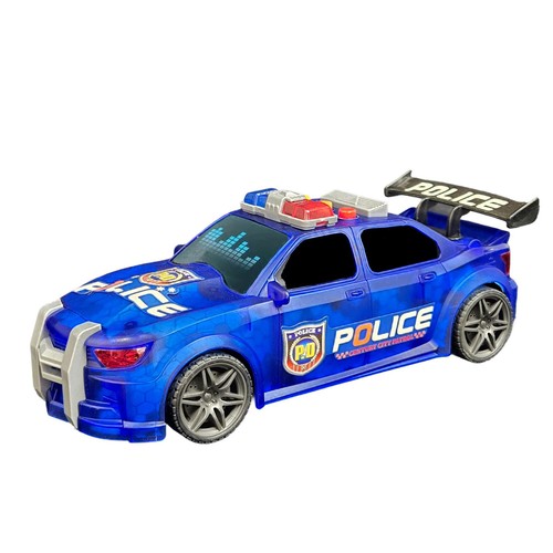 Kids Blue Push And Go Friction Powered Police Model Toy Car With Lights Sound - Picture 9 of 13