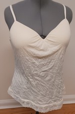 New Directions NWOT, Ivory Camisole, size L, crinkle fabric, 100 polyester