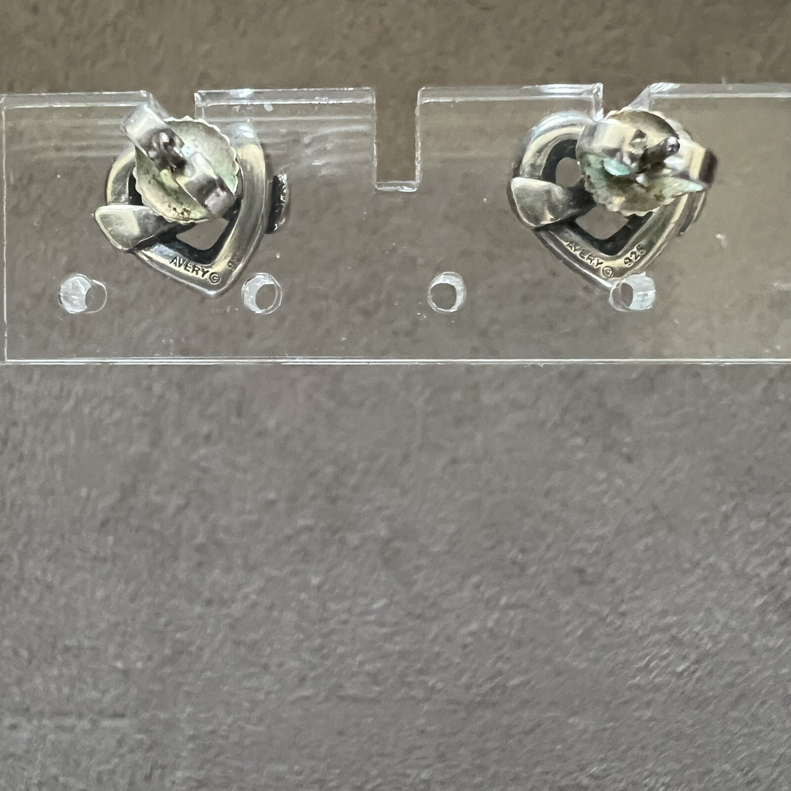 James Avery Sterling Heart Knot Stud Earrings Gem