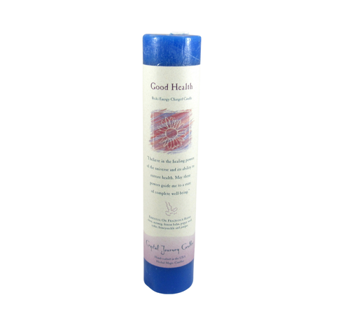 GUTE GESUNDHEIT - Crystal Journey Reiki Charged Herbal Magic 7" Stumpenkerze - Bild 1 von 3