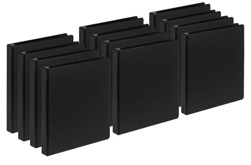 1 1/2” Black Economy Non-View Binder with 1.5”Round Rings, Pack Of 12 Binders