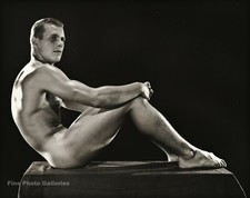 1950s BRUCE BELLAS Of L.A. Vintage Male Nude Phil Knight Photo Engraving 11X14