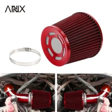 3" 76mm High Flow Inlet Cold Air Intake Cone Replacement Dry Air Filter Red