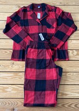 old navy NWT women  s 2 piece pajama set size XS red black E1