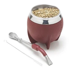 Torpedo Stainless Steel Yerba Mate Gourd Set (Bordeaux)