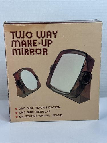 Vintage 1970 Makeup Vanity Mirror Double-Sided Magnifying Mountable