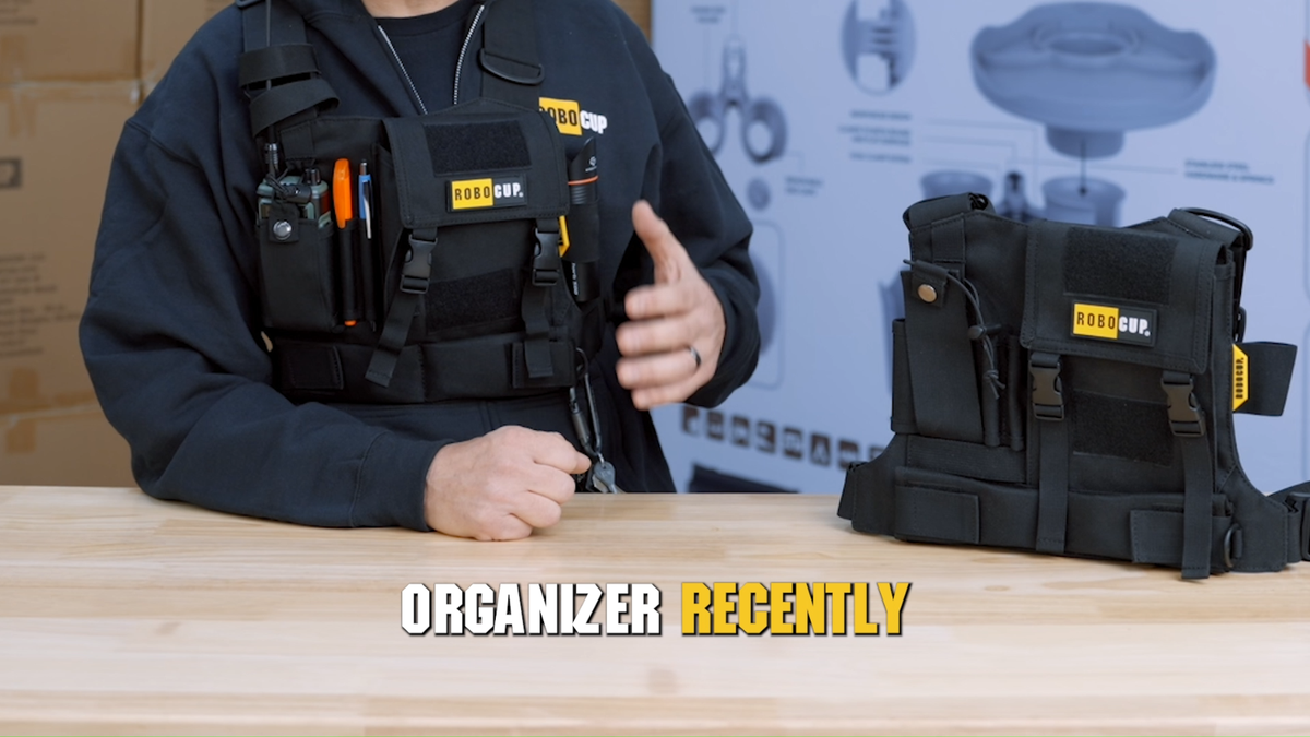 Tactical Radio Chest Vest for Work - Silent Buckle, Safety Stripes