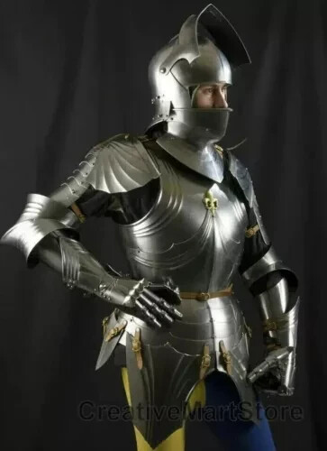 Tuta gotica medievale di armatura, armatura completa Larp personalizzata, cavaliere guerriero - Foto 3 di 5