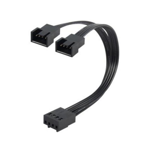 4Pin PWM Fan Cable 1 to 2 Ways Splitter Black Sleeved 13cm Extension Cable