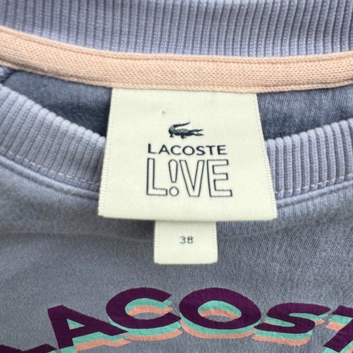 Lacoste Live Women's 38 Blue Cropped Sweater Sweatshirt Graphic Print - Picture 3 of 8