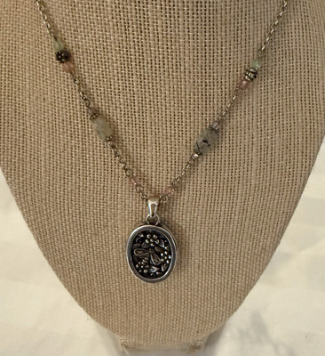 Brighton Flutter Bumble Bee Enamel Necklace 18'' Flower Design