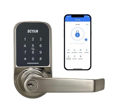 Smart Door Lock, Keyless Entry Door Lock, SCYAN X4 Handle Lock with Touchscre...