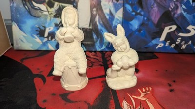 Lot Of 2 SNOWBABIES DEPT 56 Easter Bunny Holding Egg W/ Duck & Music Angel READ!
