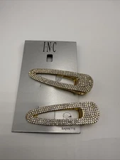 $29.50 Macy INC GOLD TONE rhinestone hairpins Jm2