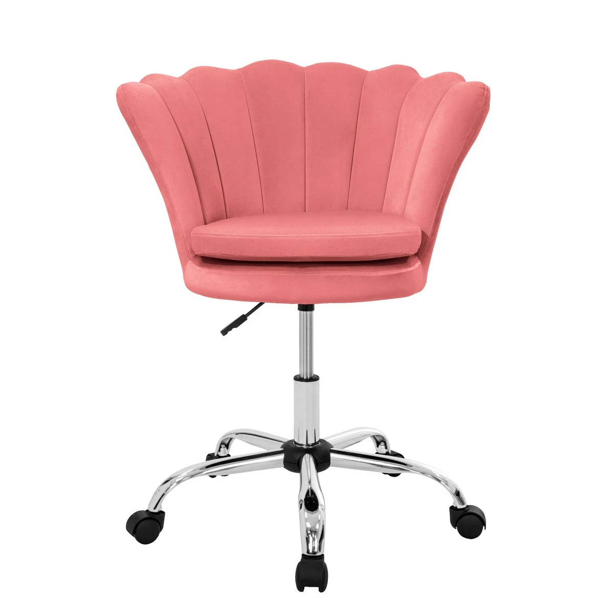 Silla de oficina asiento de terciopelo rosa sillón ergonomico moderno