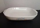 Vintage PYREX 11x9 Open Casserole Blue Iris Oval Made In England