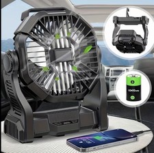 Portable Rechargeable Fan LED Light 3-Level USB Adjustable Clip-On Mount