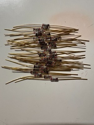 42pcs of JAN TX1N754A Zener Diode,  6.8 Volt 60ma 500mW, DO-35 Package.