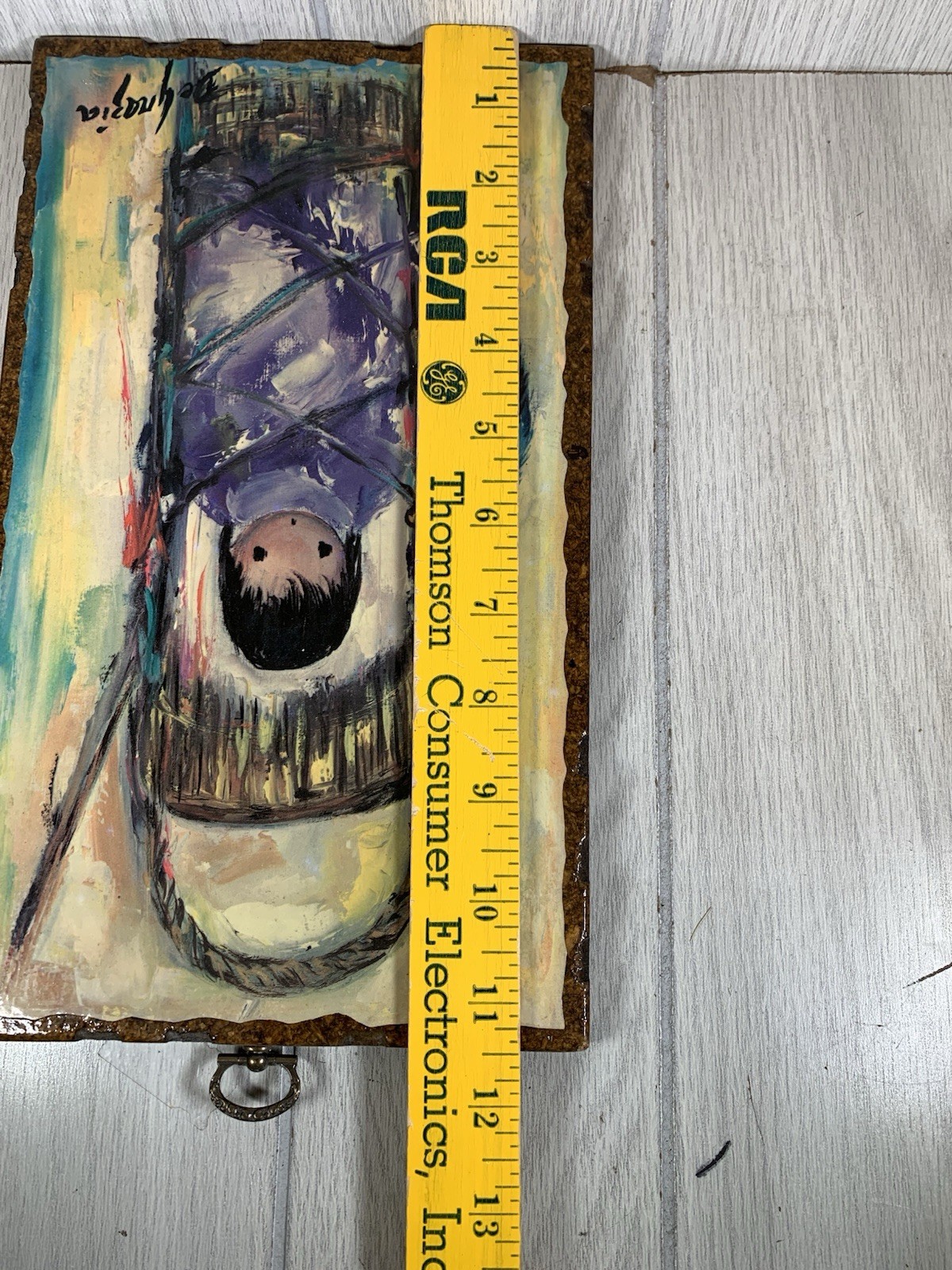 De Grazia Signed  Wall Hanging Wood Plaque Art MY VERY OWN PAPOOSE Decor