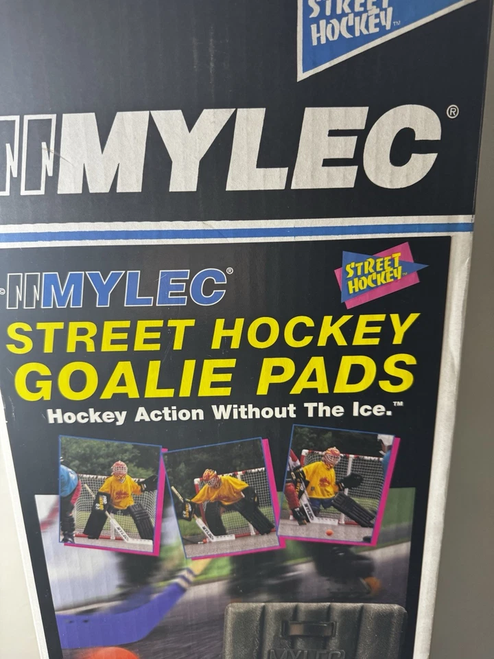 Vintage Mylec Street Hockey Goalie Pads Size Large Black Box No. 170 NEW - Image 2 of 4