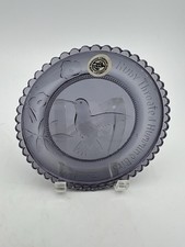 3 1/2” Fairpoint  Glass Company rule Plate Ruby Throated Hummingbird Design