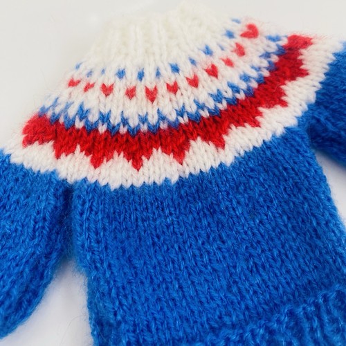 Sindy Barbie Fashion Doll Vestiti Fair Isle Maglione Maglione Invernale Blu - Foto 2 di 4
