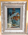 Set of 3 Small Metallic Ornamental Picture Frames w/ Holiday Artwork — photo 1