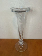 Mikasa Clear Crystal Spiral Trumpet Vase - 11.5" Tall - Perfect Condition
