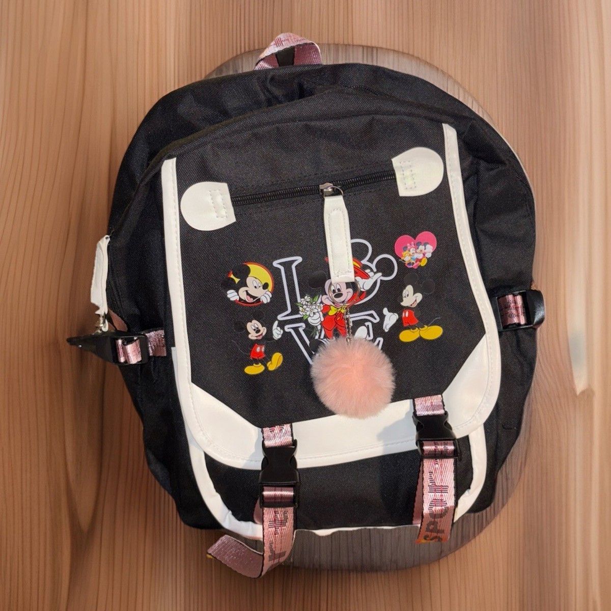 Disney Black Backpack with Multicolor Mickey Silhouettes Loungefly Disney Mickey Mouse Silhouette Ears Mini Backpack  main image 2