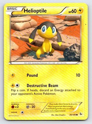 Helioptile 36/106 Common Flashfire Pokemon Moderately Played