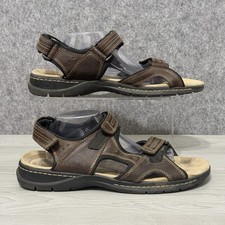 Dockers Men  s Leather Strap Sandals Brown Adjustable Open Toe Size 13M