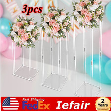 Clear Acrylic Flower Stand 40/60/80cm Tall Column Vase Wedding Decoration